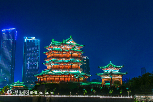 南昌地標滕王閣夜景
